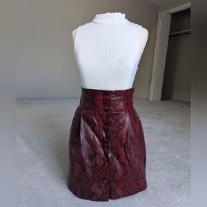 Zara Faux Leather Snake Skin High-Rise Skirt